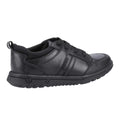 Black - Back - Hush Puppies Boys Steven Leather School Shoes