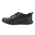 Black - Side - Hush Puppies Boys Steven Leather School Shoes