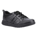 Black - Front - Hush Puppies Boys Steven Leather School Shoes