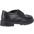 Black - Back - Hush Puppies Girls Maxine Leather School Shoes