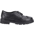 Black - Side - Hush Puppies Girls Maxine Leather School Shoes