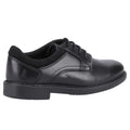 Black - Back - Hush Puppies Boys Tommy Leather School Shoes