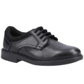 Black - Front - Hush Puppies Boys Tommy Leather School Shoes