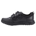 Black - Side - Hush Puppies Boys Spencer Leather School Shoes