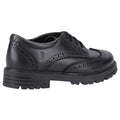 Black - Back - Hush Puppies Girls Maxine Leather School Shoes