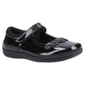 Black Patent - Front - Hush Puppies Girls Christina Leather School Shoes