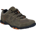 Taupe-Burnt Orange - Front - Hi-Tec Mens Quadra II Suede Walking Shoes