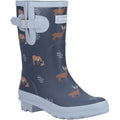 Navy - Front - Cotswold Womens-Ladies Woodland Deer Mid Cut Wellington Boots