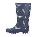 Blue - Side - Cotswold Childrens-Kids Woodland Owl Wellington Boots