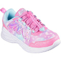 Pink-Turquoise - Front - Skechers Girls Dream Racer Wing Brites Shoes