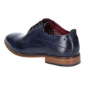 Navy - Back - Base London Mens Script Washed Leather Oxford Shoes