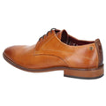 Tan - Back - Base London Mens Script Washed Leather Oxford Shoes