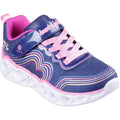 Navy-Multicoloured - Front - Skechers Baby Girls Heart Lights Retro Hearts Shoes