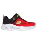 Red-Black - Side - Skechers Boys Meteor Lights Krendox Trainers