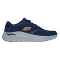 Navy-Orange - Back - Skechers Mens 2.0 The Keep Patent Leather Arch Fit Trainers