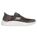 Brown - Back - Skechers Mens Go Walk Hands Up Slip-on Trainers