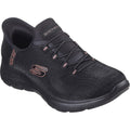 Black-Rose Gold - Front - Skechers Womens-Ladies Summits Classy Night Trainers