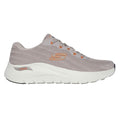 Taupe-Orange - Back - Skechers Mens 2.0 Road Wave Arch Fit Wide Trainers