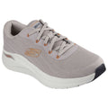 Taupe-Orange - Front - Skechers Mens 2.0 Road Wave Arch Fit Wide Trainers