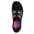 Black-Multicoloured - Side - Skechers Girls Ultra Flex 3.0 Bungee Fun Trainers