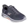 Charcoal-Orange - Front - Skechers Mens 2.0 Simplicity 2 Arch Fit Wide Trainers