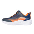 Navy-Orange - Side - Skechers Childrens-Kids Microspec Advance Trainers