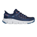 Navy-Coral - Side - Skechers Womens-Ladies Summits AT Hiking Shoes