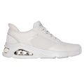 Off White - Side - Skechers Womens-Ladies Tres-Air Uno Easy Steppers Trainers