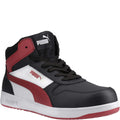 Black-Red - Front - Puma Safety Mens Frontcourt Leather Shoes