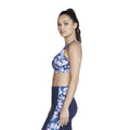 Blue-Lavender - Side - Skechers Womens-Ladies Misty Floral Zip Front Sports Bra