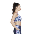 Blue-Lavender - Lifestyle - Skechers Womens-Ladies Misty Floral Zip Front Sports Bra