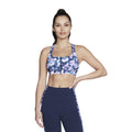 Blue-Lavender - Front - Skechers Womens-Ladies Misty Floral Zip Front Sports Bra