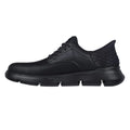 Black - Back - Skechers Mens Garza - Gervin Leather Wide Shoes