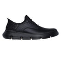 Black - Side - Skechers Mens Garza - Gervin Leather Wide Shoes