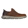 Dark Brown - Side - Skechers Mens Garza - Gervin Leather Wide Shoes