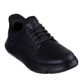 Black - Front - Skechers Mens Garza - Gervin Leather Wide Shoes