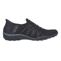 Black - Side - Skechers Womens-Ladies Breathe Easy Roll With Me Wide Trainers