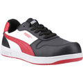 Black-White-Red - Front - Puma Safety Mens Frontcourt Leather Low Safety Trainers