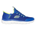 Blue-Lime - Side - Skechers Boys Summit High Range Trainers