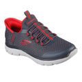 Charcoal-Red - Front - Skechers Boys Summit High Range Trainers