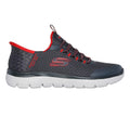 Charcoal-Red - Side - Skechers Boys Summit High Range Trainers