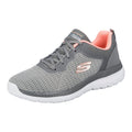 Grey-Coral - Front - Skechers Womens-Ladies Bountiful Quick Path Plain Trainers