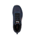 Navy-Orange - Side - Skechers Mens Track Knockhill Action Leather Trainers