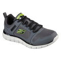 Charcoal-Black - Front - Skechers Mens Track Knockhill Action Leather Trainers