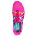 Hot Pink-Multicoloured - Back - Skechers Girls Ultra Flex 3.0 Bungee Fun Trainers