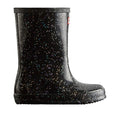 Black - Front - Hunter Girls First Giant Glitter Wellington Boots