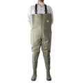 Green - Back - Dikamar Administrator Chest Wader - Mens Boots - Plain Rubber Wellingtons