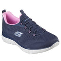 Navy-Pink - Front - Skechers Womens-Ladies Summits New Nature Trainers