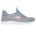 Grey-Blue - Side - Skechers Womens-Ladies Summits New Nature Trainers