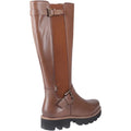 Tan - Back - POD Womens-Ladies Aleena Leather Tall Boots